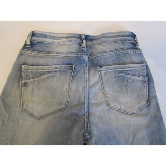 Ban Jara Jeans Skinny Leg Patches Distressed Denim Womens Size 27 6 - Picture 11 of 12
